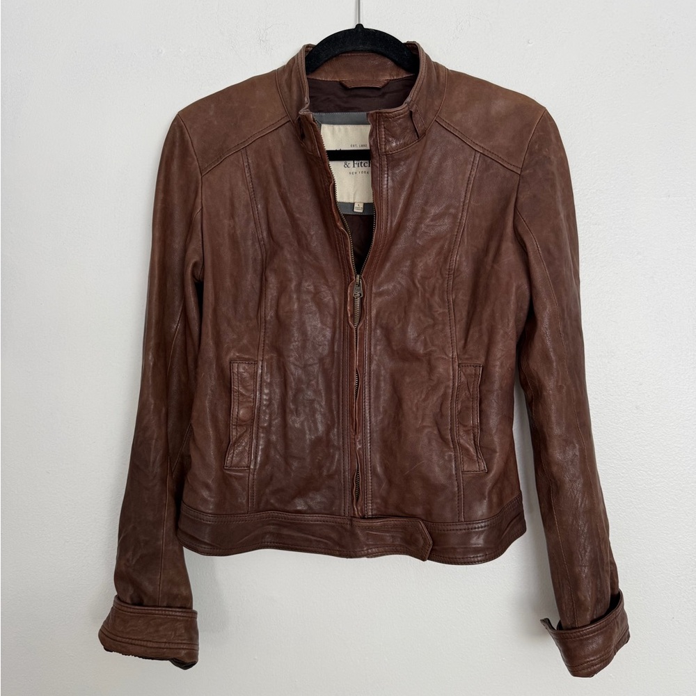 Abercrombie & Fitch Rich Brown Leather Jacket